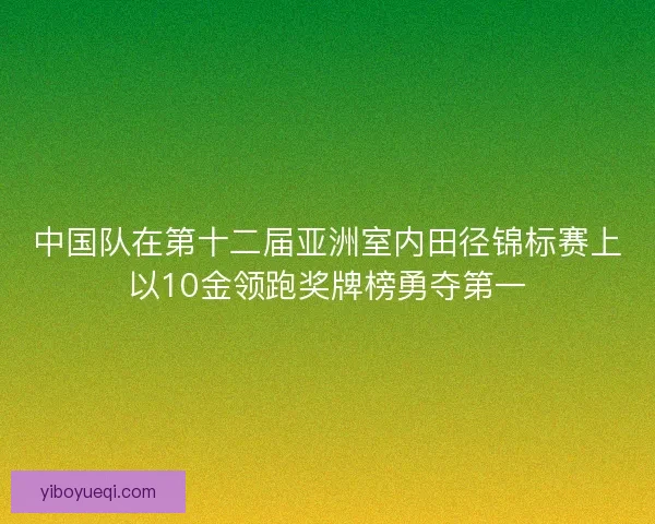 中国队在第十二届亚洲室内田径锦标赛上以10金领跑奖牌榜勇夺第一