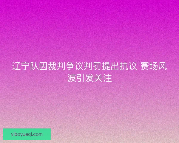 辽宁队因裁判争议判罚提出抗议 赛场风波引发关注