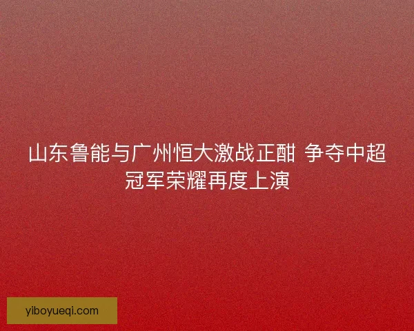 山东鲁能与广州恒大激战正酣 争夺中超冠军荣耀再度上演